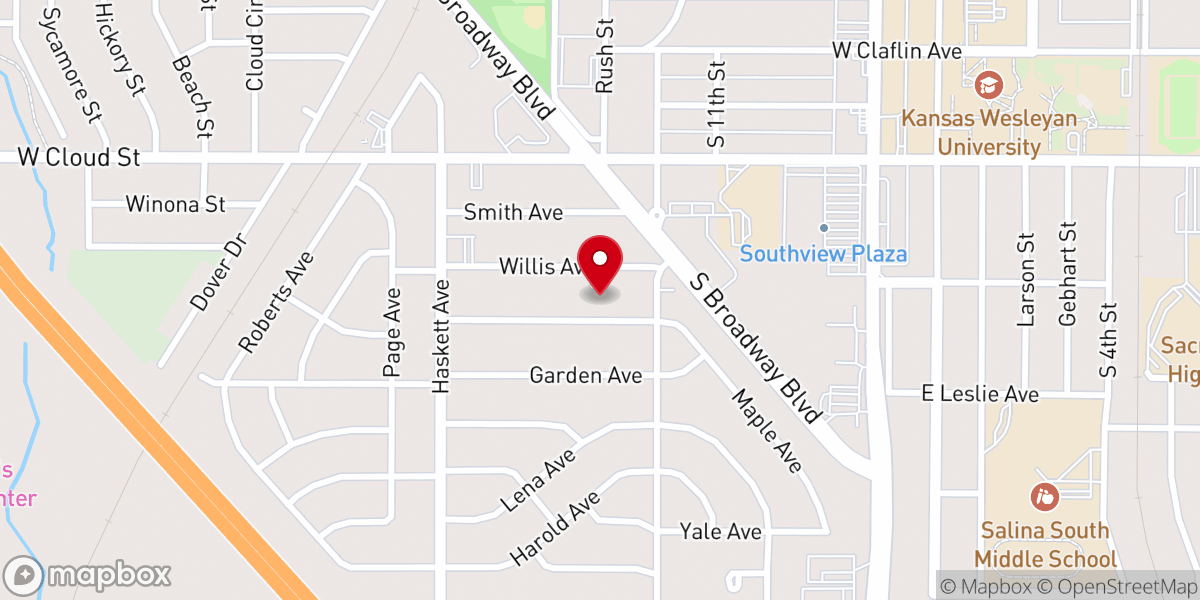Map showing location of Faith Free Will Baptist Church