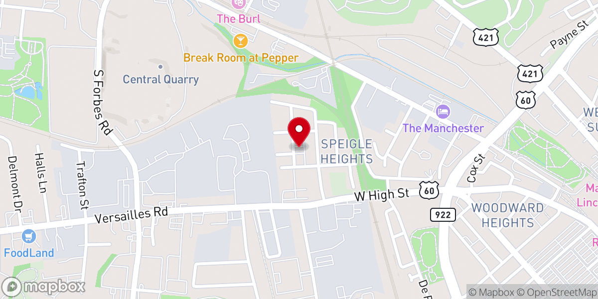 Map showing location of Antioch Missionary Baptist Church