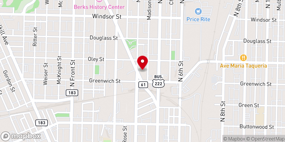 Map showing location of Life Church Reading