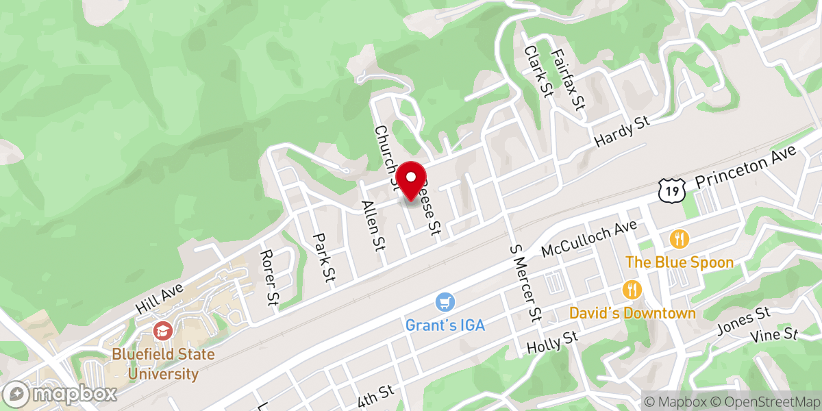 Map showing location of North Side United Holiness Church