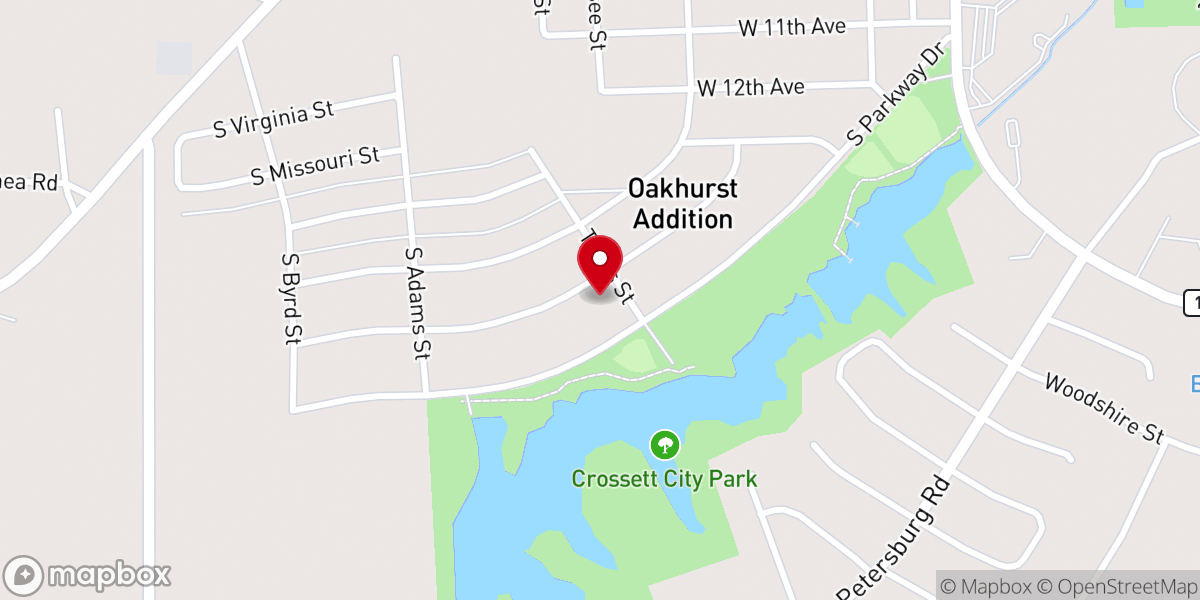 Map showing location of First Assembly of God