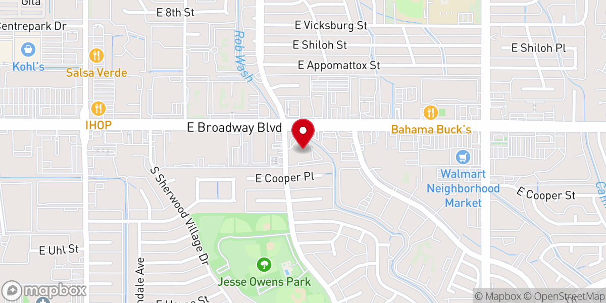 Map showing location of Saguaro Christian Church