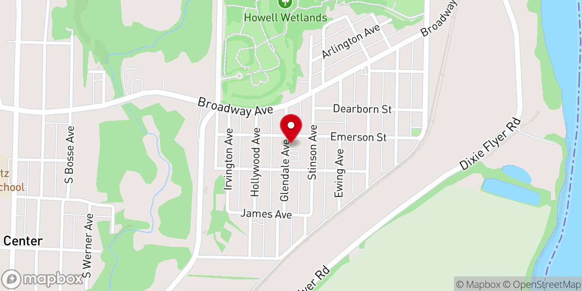 Map showing location of St. Agnes Catholic Church