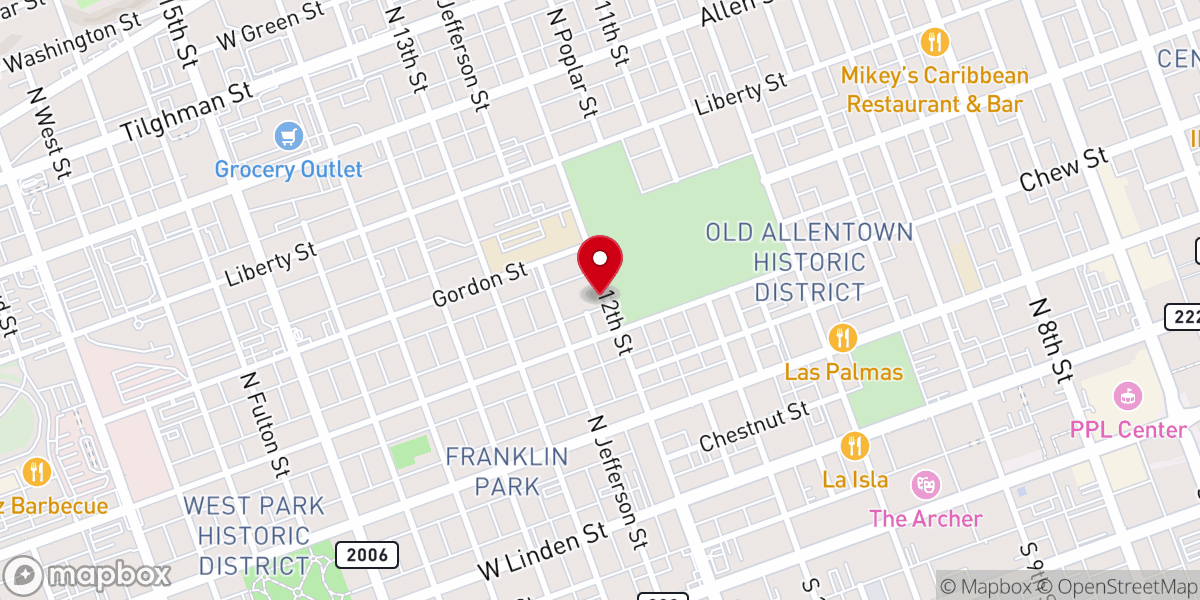 Map showing location of Hope Church
