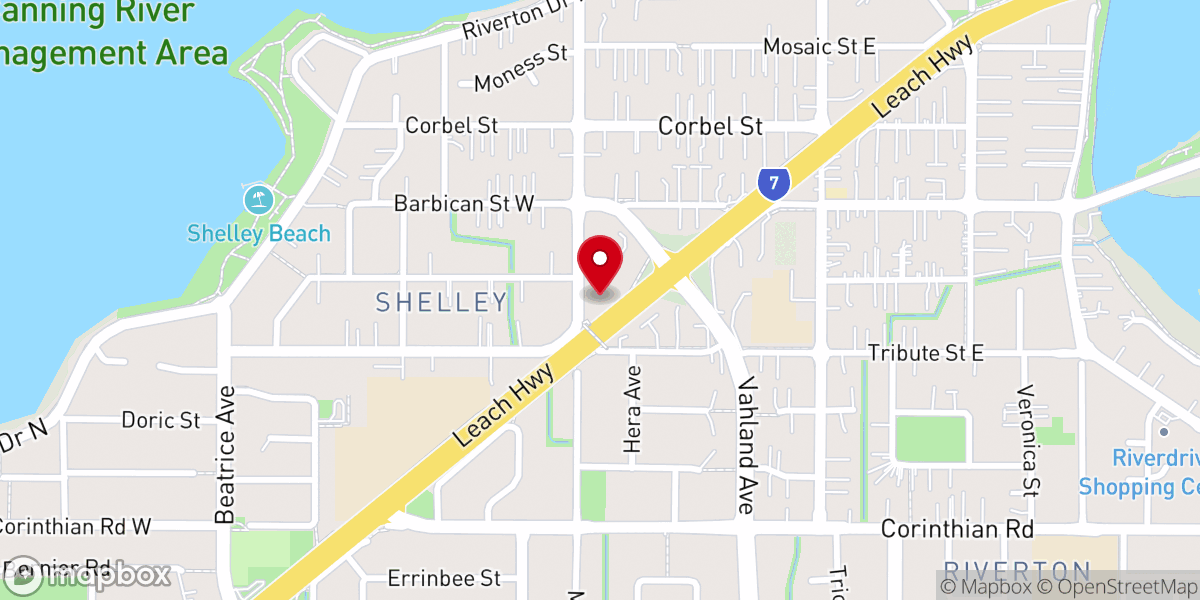 Map showing location of Riverton Baptist Community Church