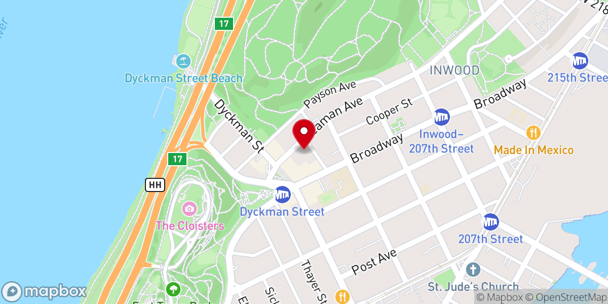 Map showing location of Holy Trinity Episcopal Church