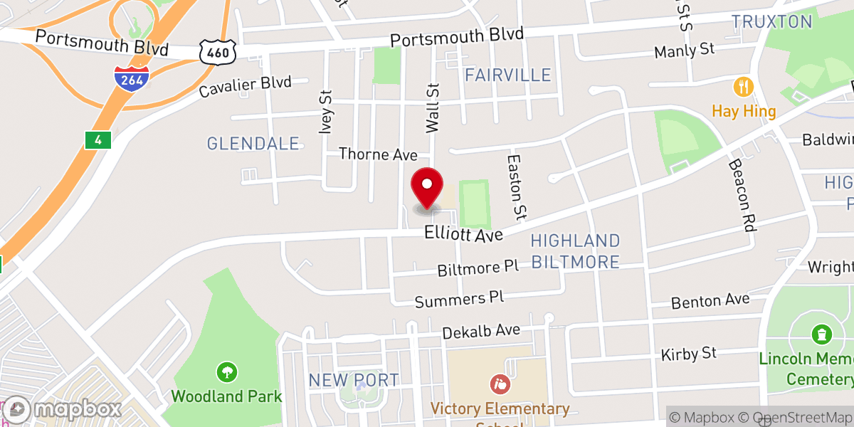 Map showing location of Biltmore Baptist Church