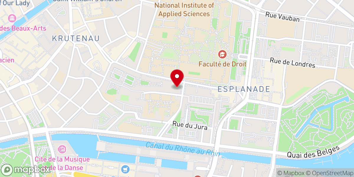 Map showing location of Église du Christ Ressuscité de Strasbourg