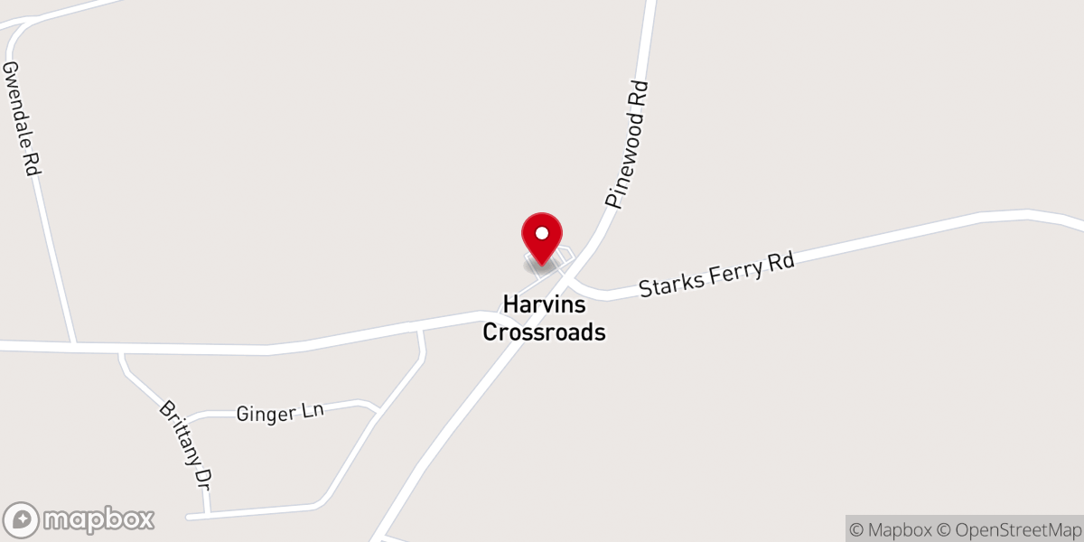 Map showing location of Enon Missionary Baptist Church