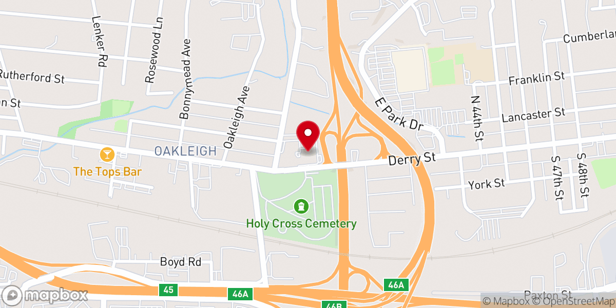 Map showing location of St. Catherine Laboure Church, Shrine of the Miraculous Medal