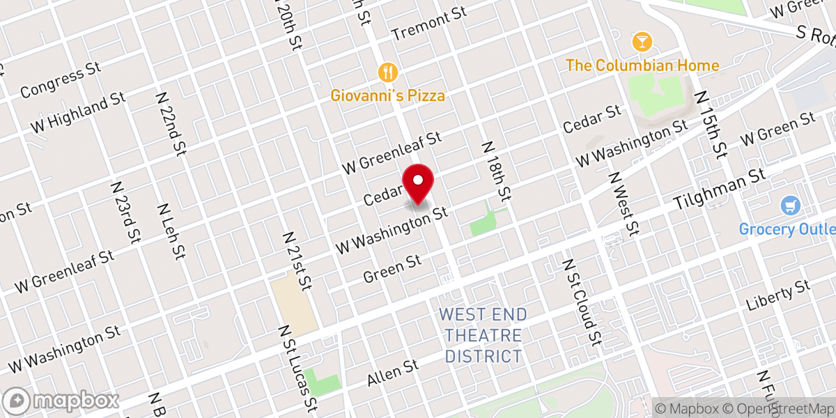 Map showing location of Redeemer Lutheran Church