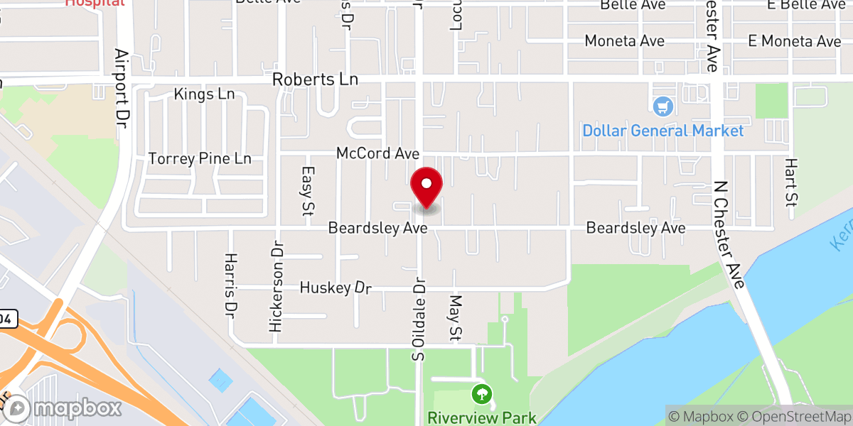 Map showing location of Riverview Southern Baptist Church