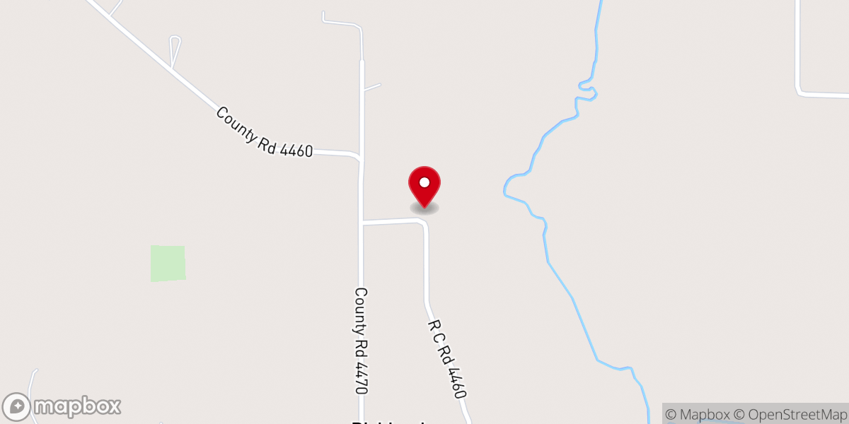 Map showing location of Richland Baptist Church