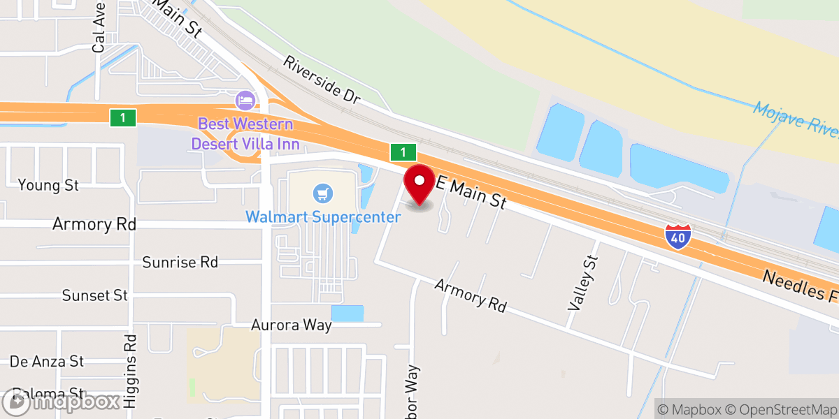 Map showing location of Barstow Baptist Temple