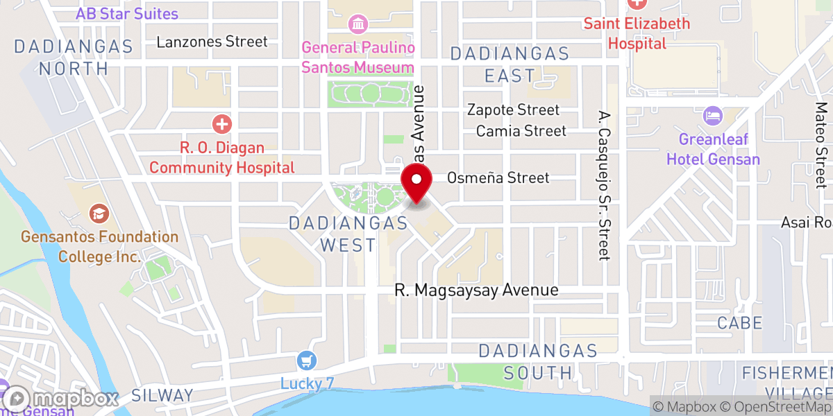 Map showing location of Our Lady of Peace and Good Voyage Parish