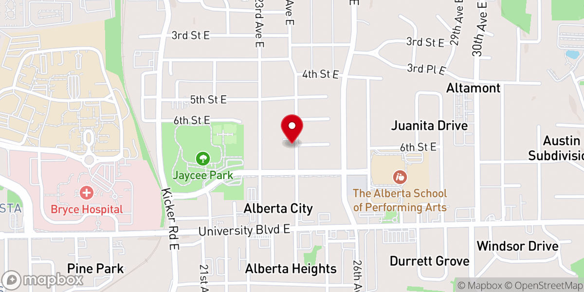 Map showing location of College Hill Baptist Church
