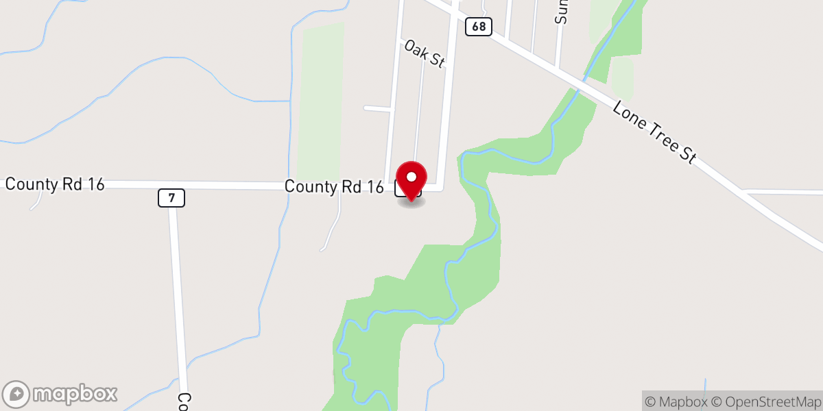 Map showing location of Bethel Lutheran Church