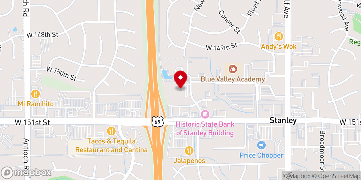 Map showing location of Faith Chapel Assembly God