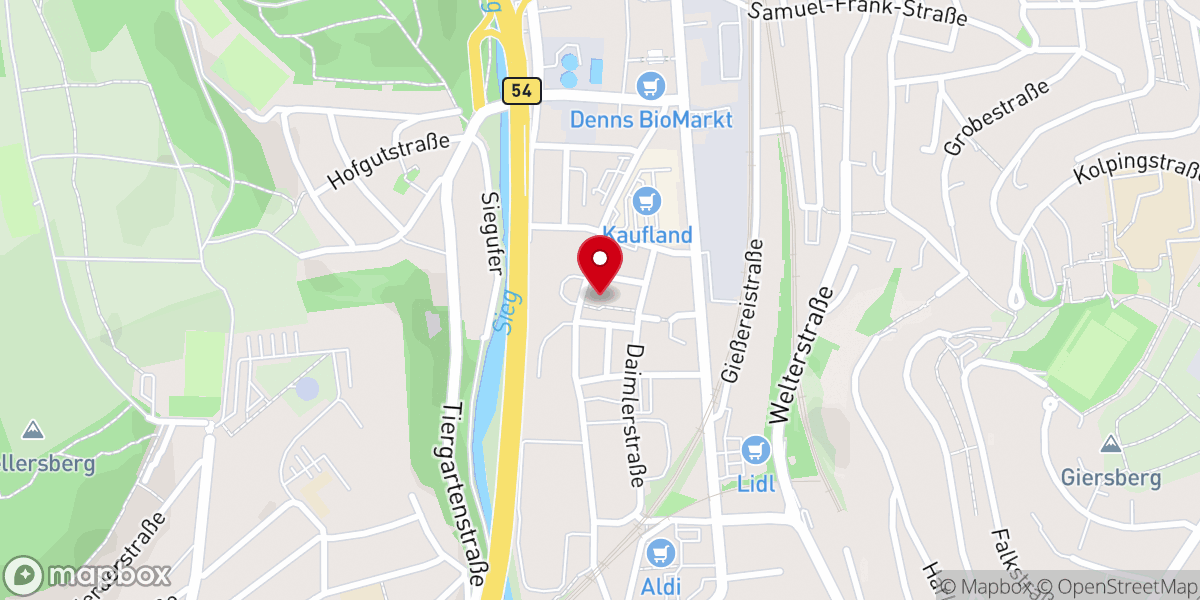 Map showing location of Sieghütte