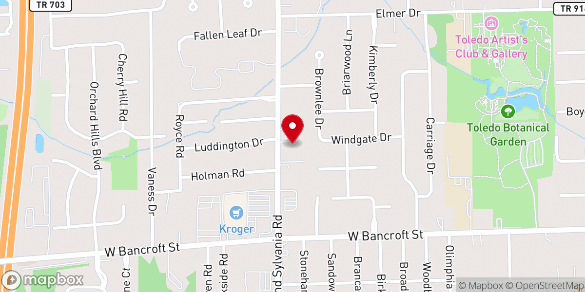 Map showing location of St Mark's Baptist Church