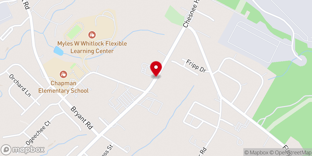 Map showing location of North Spartanburg Church of God