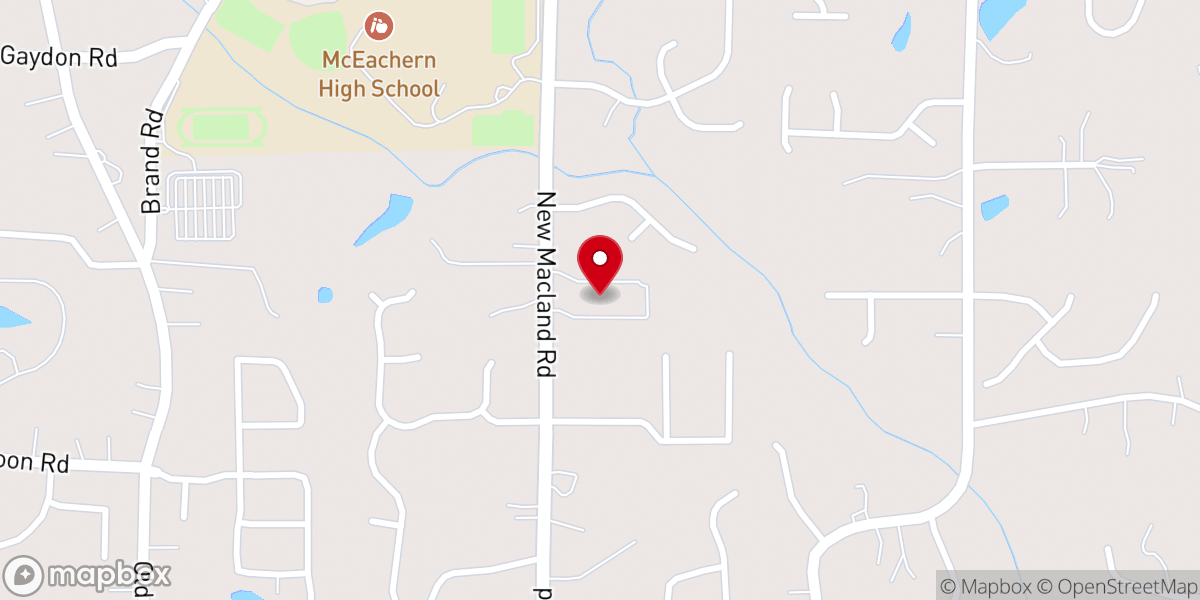 Map showing location of Powder Springs Georgia Stake Church of Jesus Christ of Latter-day Sain