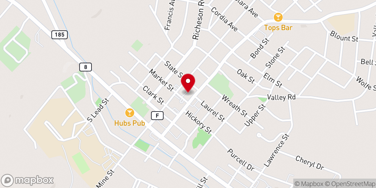 Map showing location of Life Church