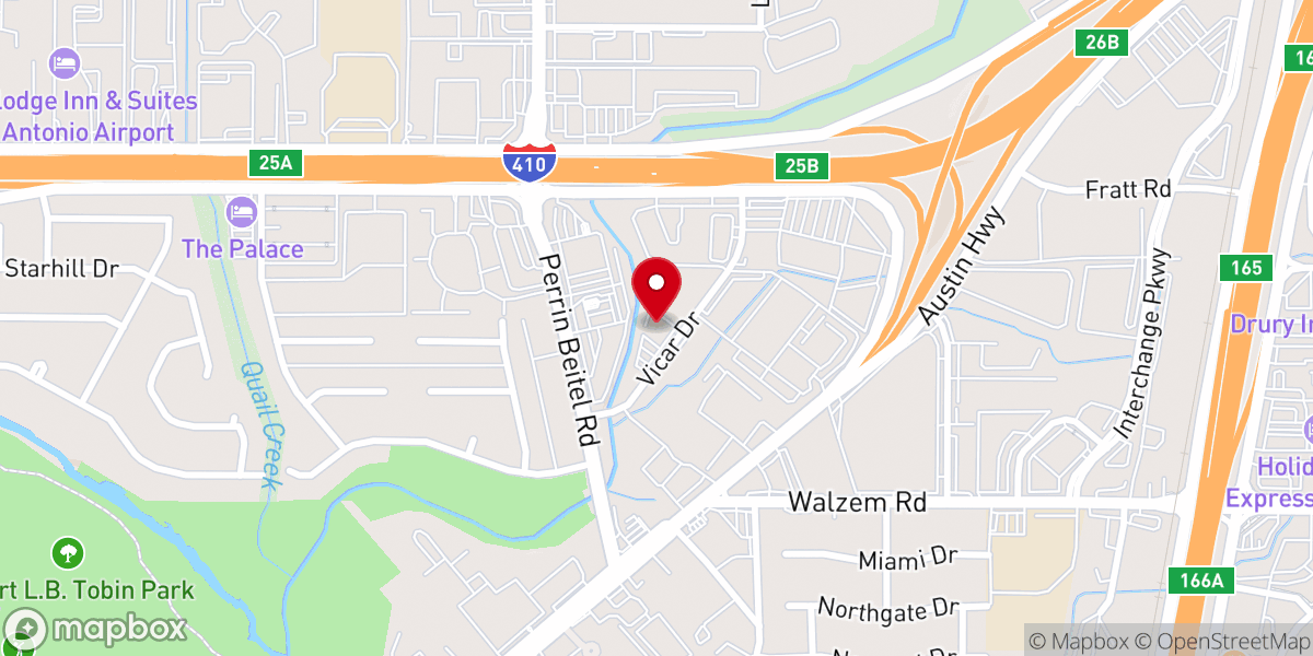 Map showing location of The Rock San Antonio