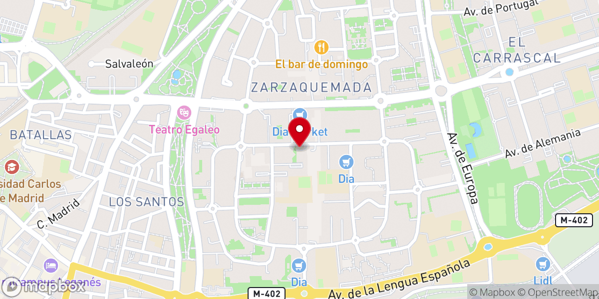 Map showing location of Parroquia de Nuestra Señora de Zarzaquemada