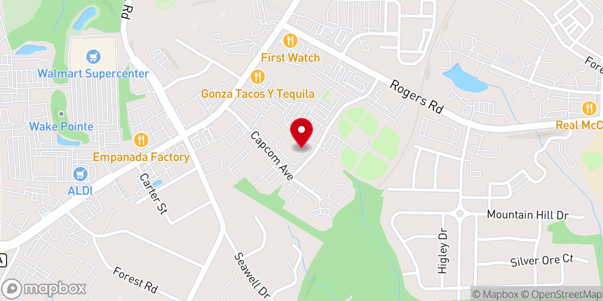 Map showing location of The Wake Forest Grand Ballroom