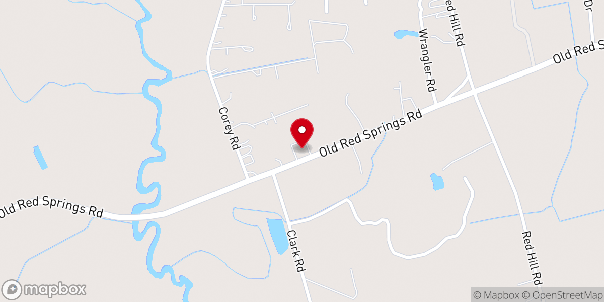 Map showing location of Maxton First Assembly Of God