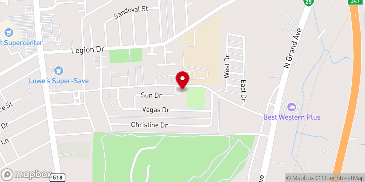 Map showing location of First Baptist Church of Las Vegas