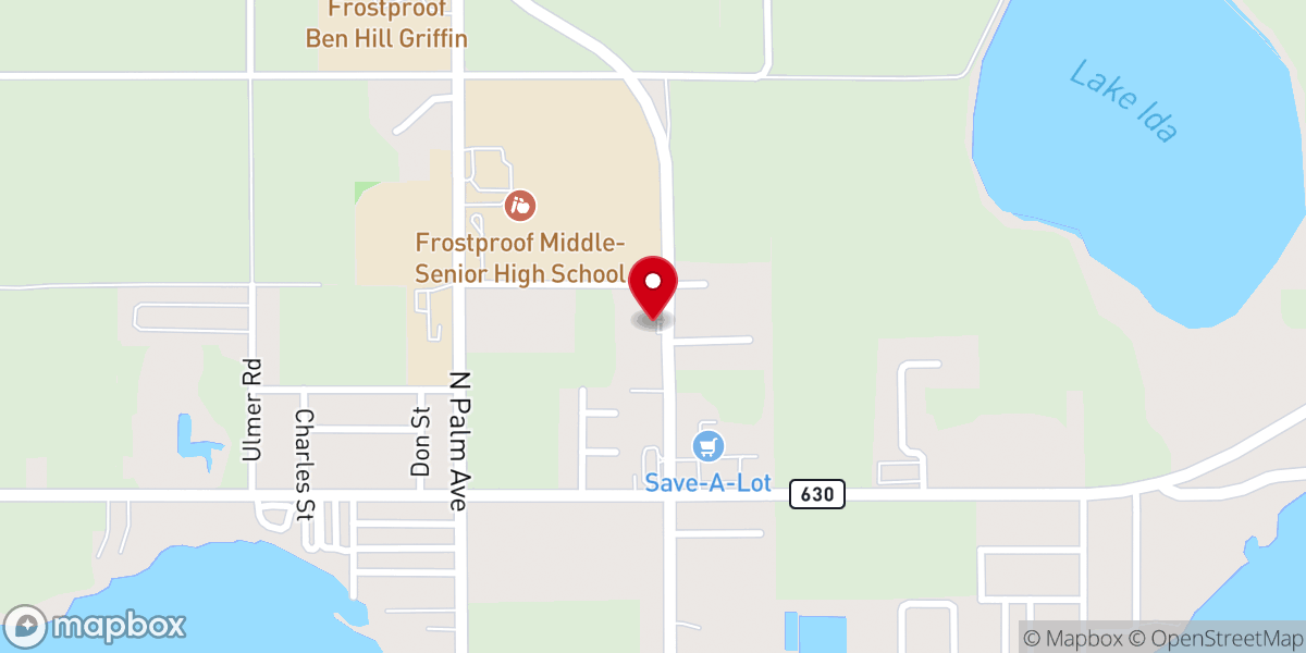 Map showing location of Frostbite Ice Cream & More