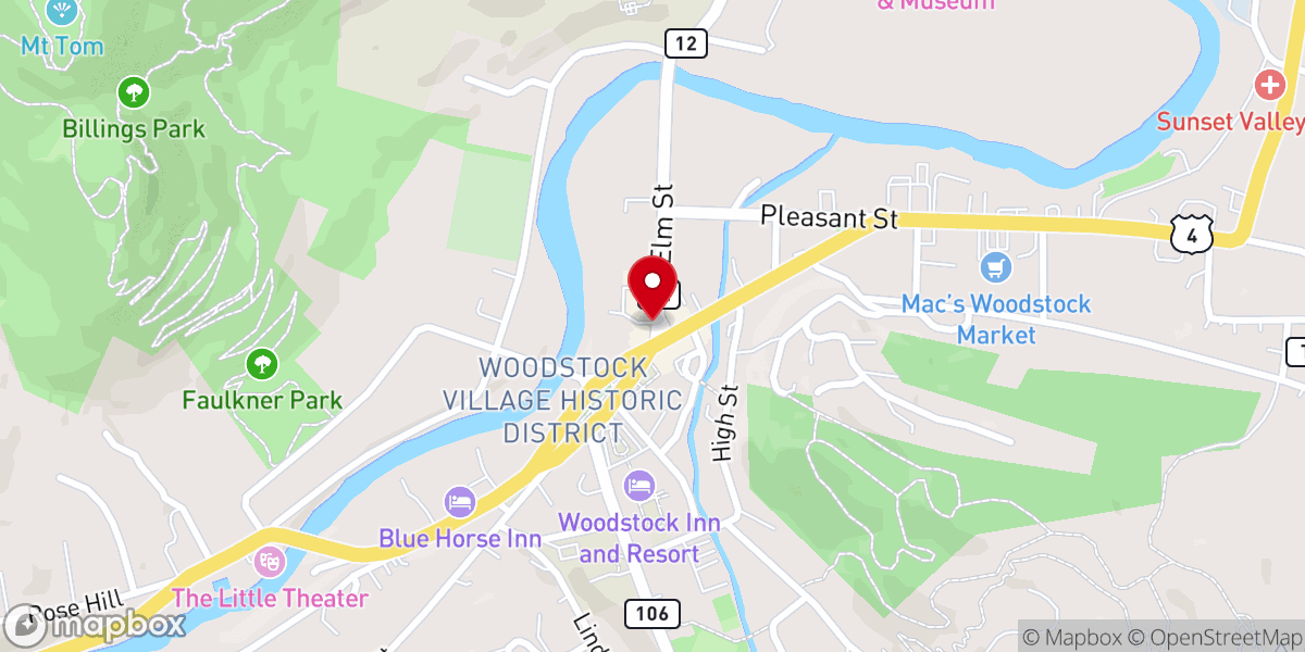 Map showing location of Woodstock Town Crier