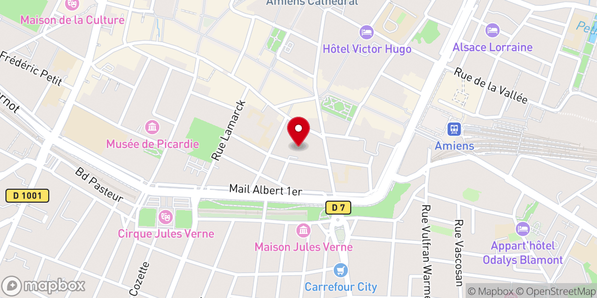 Map showing location of Eglise source de vie Amiens (SDV)