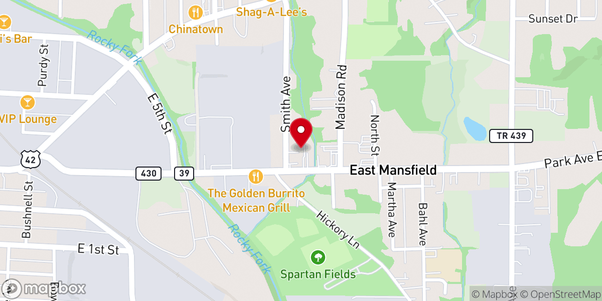 Map showing location of Catholic Charities