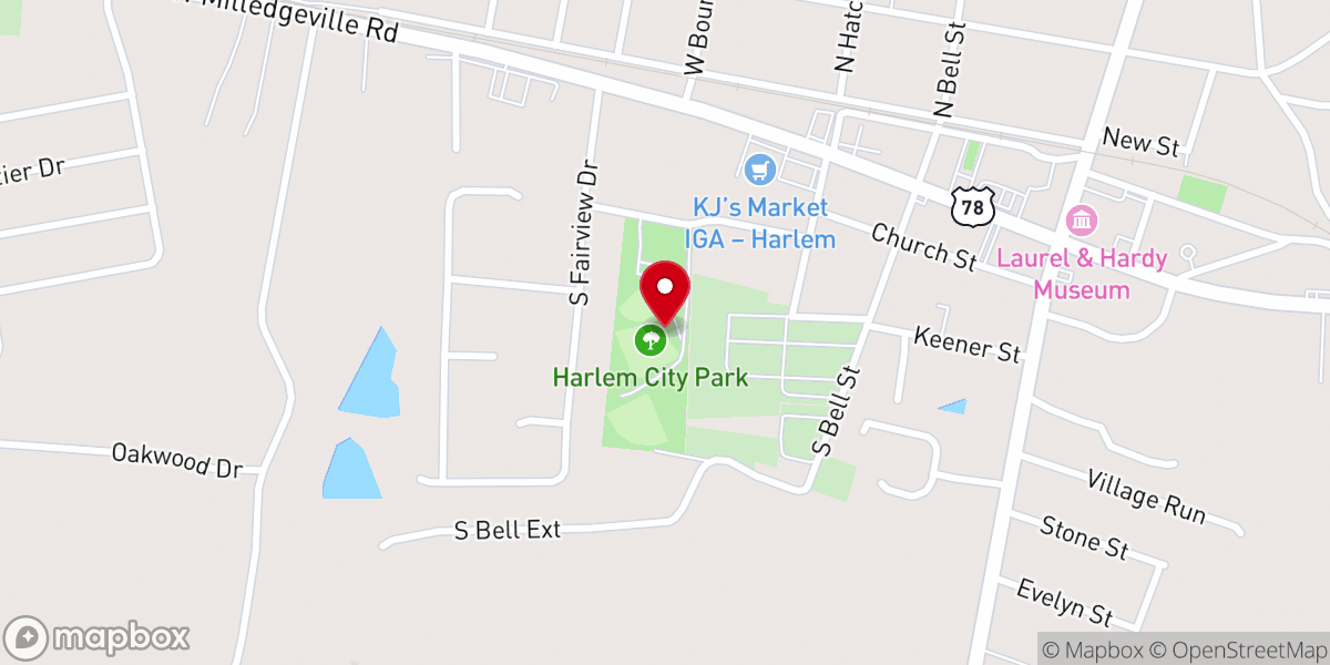 Map showing location of Harlem City Park