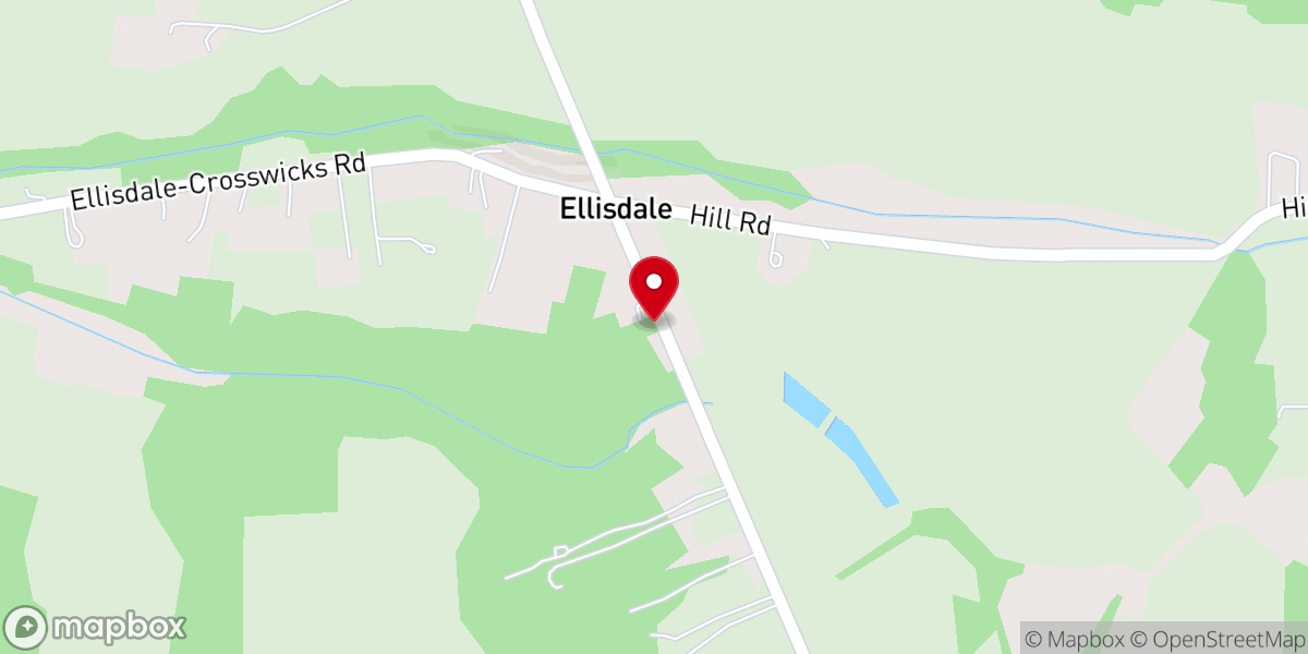 Map showing location of Ellisdale United Methodist Church