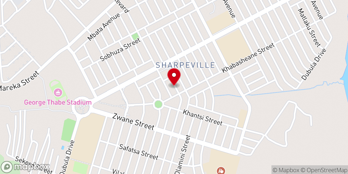 Map showing location of St John's in Jerusalem faith healing church of RSA(HQ)