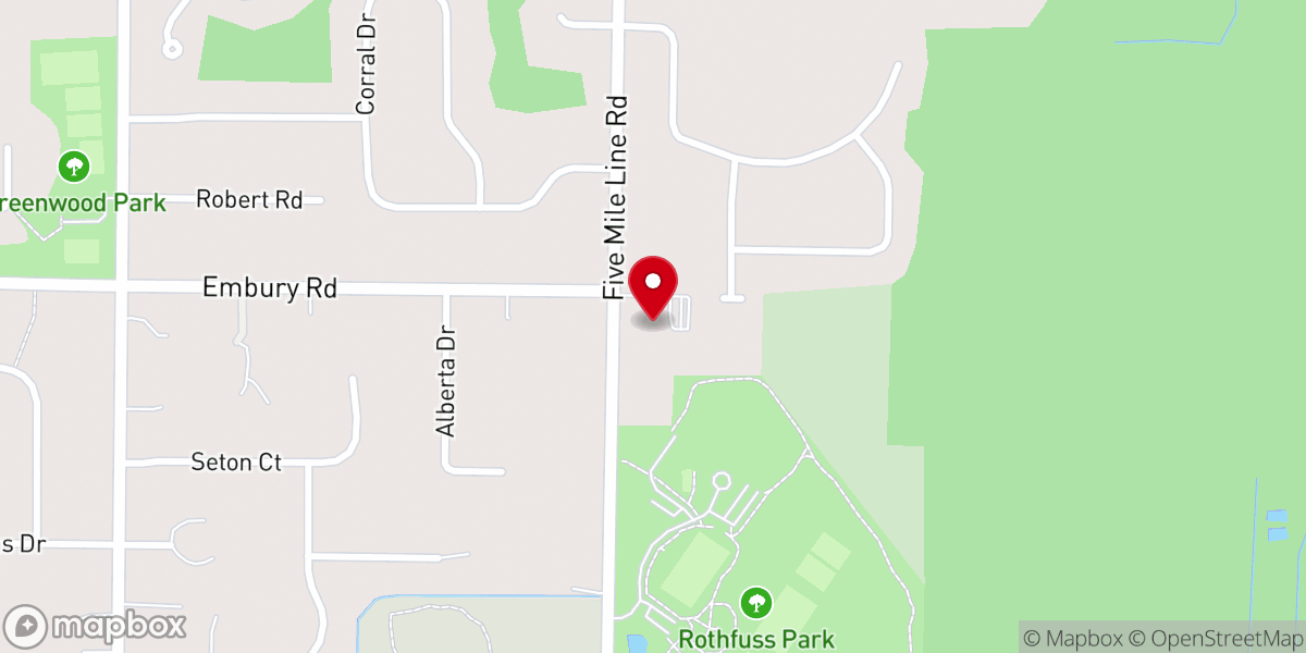 Map showing location of Penfield Wesleyan Church
