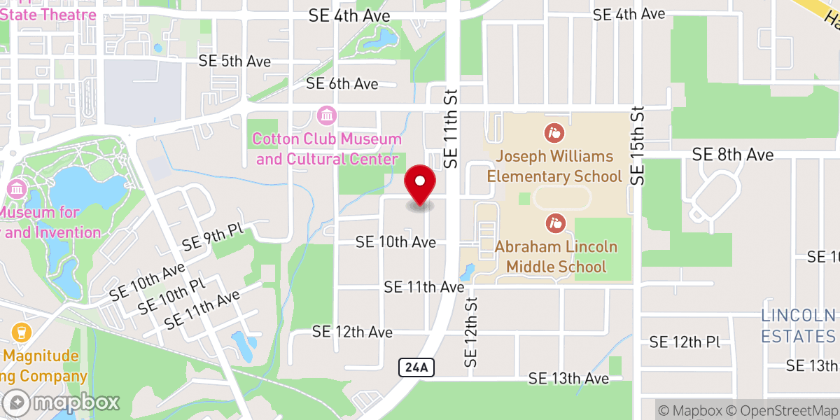 Map showing location of Greater Love and Faith