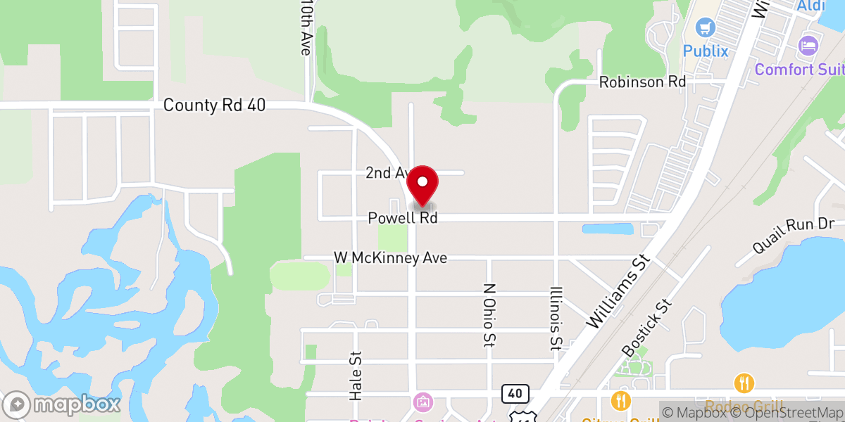 Map showing location of Church of Christ