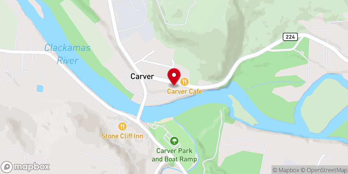 Map showing location of Carver Church