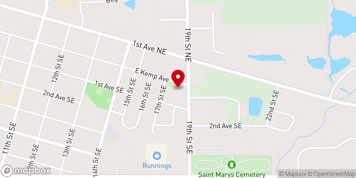 Map showing location of Trinity Evangelical Lutheran Church