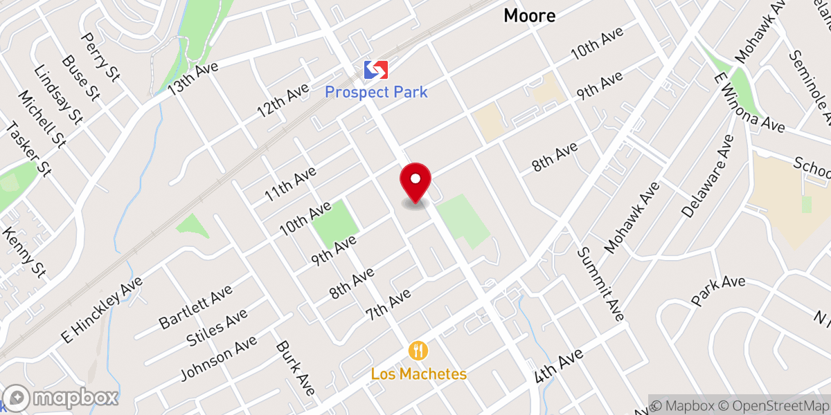 Map showing location of Prospect United Methodist Church