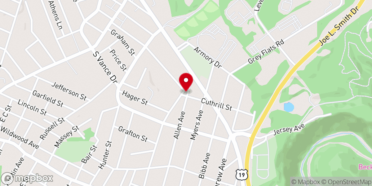 Map showing location of Jones Memorial Baptist Church