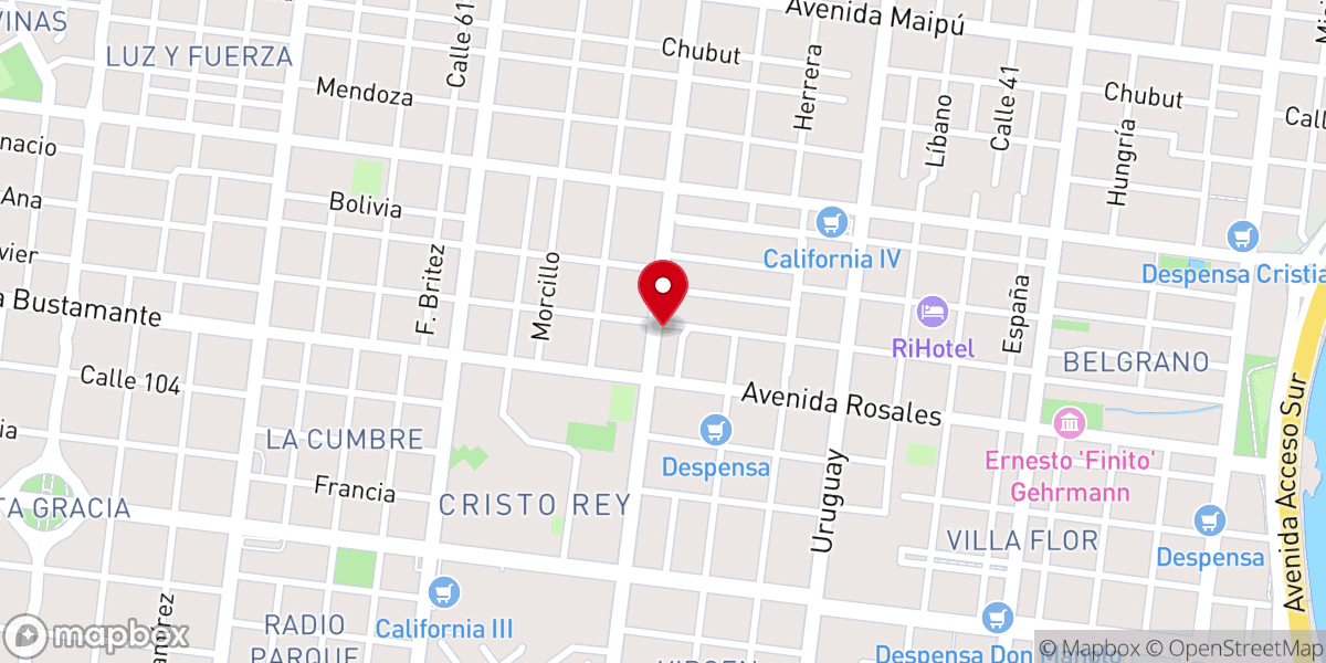 Map showing location of Iglesia Evangelica Misionera Argentina