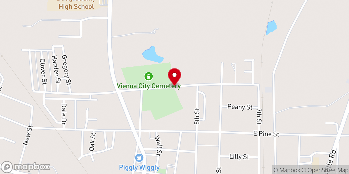 Map showing location of New Birth Tablernacle Church