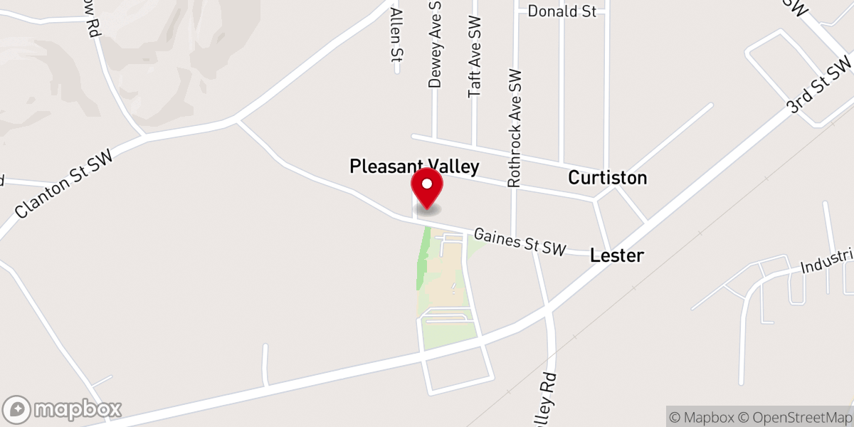 Map showing location of Pleasant Valley Church