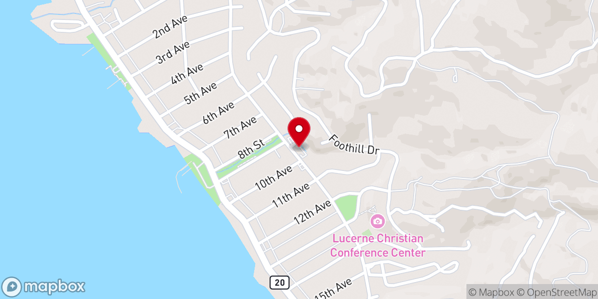 Map showing location of Queen of the Rosary